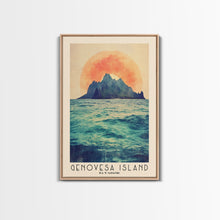 Carregar imagem no visualizador da galeria, Genovesa Island, Ecuador Watercolor Beach Print, Vacation Gift, Ecuador Wall Art, Framed Canvas Print, Framed Beach Painting