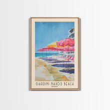 Load image into Gallery viewer, Giardini naxos beach, Italy Watercolor Beach Print, Vacation Gift, Italy Wall Art, Beach Painting, Beach Decor, Beach Painting