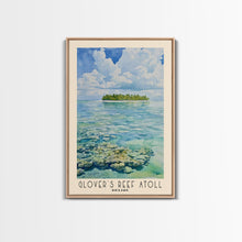 Load image into Gallery viewer, Glover’s Reef Atoll, Belize Watercolor Beach Print, Vacation Gift, Belize Wall Art, Beach Painting, Beach Decor, Beach Painting