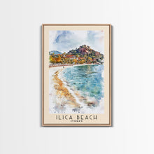 Load image into Gallery viewer, Ilıca Beach, Turkey Watercolor Beach Print, Vacation Gift, Turkey Wall Art, Beach Painting, Beach Decor, Beach Painting