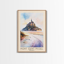 Load image into Gallery viewer, Mont Saint-Michel, France Watercolor Beach Print, Vacation Gift, France Wall Art, Beach Painting, Beach Decor, Beach Painting