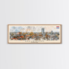 Load image into Gallery viewer, Apeldoorn Netherlands Travel Print Wall Art, Panoramic City Art, Travel Art, Wall Decor, Vacation Gift, Framed Canvas Print Or Metal Art