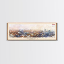 Load image into Gallery viewer, Arnhem Netherlands Wall Art, Panoramic Travel Poster, Panoramic Framed Canvas Print, City Wall Art, Wall Hanging Home Decor, Travel Art