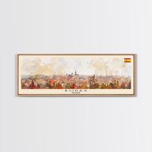 Load image into Gallery viewer, Bordeaux France Panoramic Travel Poster, Framed Canvas Print or Metal Wall Art, Travel Art, Home Decor, Panoramic Painting, Midcentury Art