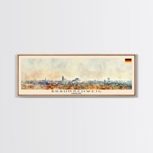 Load image into Gallery viewer, Braunschweig Germany Travel Art, City Art, Framed Canvas Print or Metal Wall Art, Europe Travel Poster, Panoramic Wall Art, Extra Wide Wall Art