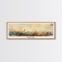 Load image into Gallery viewer, Breda Netherlands Panoramic Travel Poster, Framed Canvas Print or Metal Wall Art, Travel Art, Home Decor, Panoramic Painting, Midcentury Art