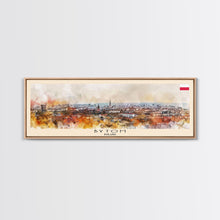 Carregar imagem no visualizador da galeria, Bytom Poland Panoramic Travel Poster, Framed Canvas Print or Metal Wall Art, Travel Art, Home Decor, Panoramic Painting, Midcentury Art