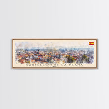 Cargar imagen en el visor de la galería, Castellon de la Plana Spain Wall Art, Panoramic Travel Poster, Panoramic Framed Canvas Print, City Wall Art, Wall Hanging Home Decor, Travel Art