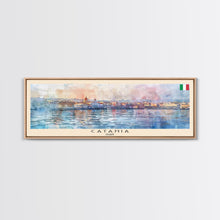 Cargar imagen en el visor de la galería, Catania Italy Travel Print Wall Art, Panoramic City Art, Travel Art, Wall Decor, Vacation Gift, Framed Canvas Print Or Metal Art