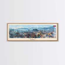 Cargar imagen en el visor de la galería, Celje Slovenia Panoramic Travel Poster, Framed Canvas Print or Metal Wall Art, Travel Art, Home Decor, Panoramic Painting, Midcentury Art