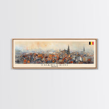 Cargar imagen en el visor de la galería, Charleroi Belgium Travel Print Wall Art, Panoramic City Art, Travel Art, Wall Decor, Vacation Gift, Framed Canvas Print Or Metal Art
