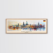 Load image into Gallery viewer, Dresde Germany Travel Art, City Art, Framed Canvas Print or Metal Wall Art, Europe Travel Poster, Panoramic Wall Art, Extra Wide Wall Art