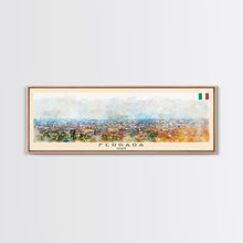 Carregar imagem no visualizador da galeria, Ferrara Italy Travel Art, City Art, Framed Canvas Print or Metal Wall Art, Europe Travel Poster, Panoramic Wall Art, Extra Wide Wall Art