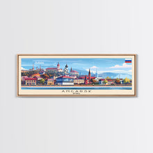 Load image into Gallery viewer, Angarsk Russia Panoramic Travel Poster, Framed Canvas Print or Metal Wall Art, Travel Art, Home Decor, Panoramic Painting, Midcentury Art