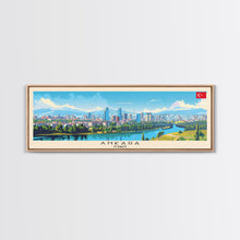 Load image into Gallery viewer, Ankara Turkey Travel Print Wall Art, Panoramic City Art, Travel Art, Wall Decor, Vacation Gift, Framed Canvas Print Or Metal Art
