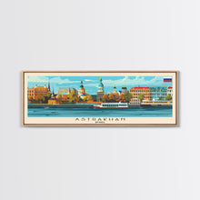 Load image into Gallery viewer, Astrakhan Russia Travel Print Wall Art, Panoramic City Art, Travel Art, Wall Decor, Vacation Gift, Framed Canvas Print Or Metal Art