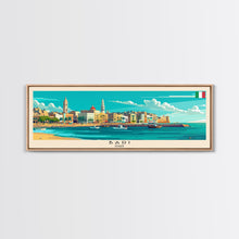 Load image into Gallery viewer, Bari Italy Travel Art, City Art, Framed Canvas Print or Metal Wall Art, Europe Travel Poster, Panoramic Wall Art, Extra Wide Wall Art