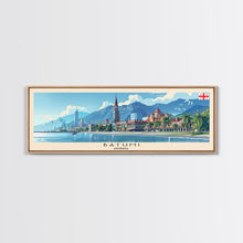 Load image into Gallery viewer, Batumi Georgia Wall Art, Panoramic Travel Poster, Panoramic Framed Canvas Print, City Wall Art, Wall Hanging Home Decor, Travel Art