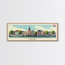 Load image into Gallery viewer, Bremen Germany Wall Art, Panoramic Travel Poster, Panoramic Framed Canvas Print, City Wall Art, Wall Hanging Home Decor, Travel Art
