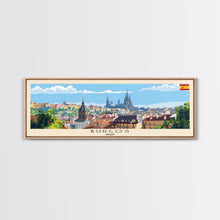 Load image into Gallery viewer, Burgos Spain Wall Art, Panoramic Travel Poster, Panoramic Framed Canvas Print, City Wall Art, Wall Hanging Home Decor, Travel Art