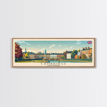 Carregar imagem no visualizador da galeria, Cambridge United Kingdom Travel Print Wall Art, Panoramic City Art, Travel Art, Wall Decor, Vacation Gift, Framed Canvas Print Or Metal Art