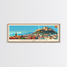 Cargar imagen en el visor de la galería, Castellon de la Plana Spain Wall Art, Panoramic Travel Poster, Panoramic Framed Canvas Print, City Wall Art, Wall Hanging Home Decor, Travel Art