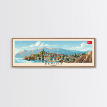 Load image into Gallery viewer, Denizli Turkey Wall Art, Panoramic Travel Poster, Panoramic Framed Canvas Print, City Wall Art, Wall Hanging Home Decor, Travel Art