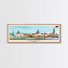 Load image into Gallery viewer, Dresde Germany Travel Art, City Art, Framed Canvas Print or Metal Wall Art, Europe Travel Poster, Panoramic Wall Art, Extra Wide Wall Art