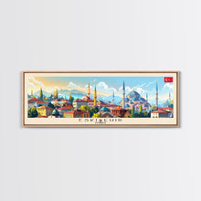 Load image into Gallery viewer, Eskisehir Turkey Panoramic Travel Poster, Framed Canvas Print or Metal Wall Art, Travel Art, Home Decor, Panoramic Painting, Midcentury Art