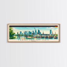 Carregar imagem no visualizador da galeria, Frankfurt Germany Travel Print Wall Art, Panoramic City Art, Travel Art, Wall Decor, Vacation Gift, Framed Canvas Print Or Metal Art