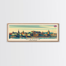 Carregar imagem no visualizador da galeria, Glasgow United Kingdom Travel Art, City Art, Framed Canvas Print or Metal Wall Art, Europe Travel Poster, Panoramic Wall Art, Extra Wide Wall Art