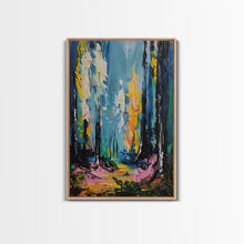 Load image into Gallery viewer, Ghostly Churchyard Framed Canvas Print, Halloween Haunted Church, Spooky Graveyard Art, Gothic Decor, Nighttime Artwork, Framed Canvas Print