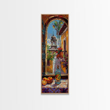 Carregar imagem no visualizador da galeria, Framed and Printed Vertical Rustic Still Life Printed Canvas, Textured Canvas Painting, Spanish Style Kitchen Art, Abstract Modern Wall Art