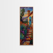 Cargar imagen en el visor de la galería, Contemporary Tuscan Style Oil Painting, Sunset Painting Framed and Printed on Canvas, Spanish Art, Living Room Wall Art Print, Mountain Art