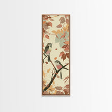 Cargar imagen en el visor de la galería, Charming Small Birds On Autumn Branches For Cozy Fall-Themed Wall Art Japanese Style Framed Canvas Print