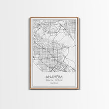 Load image into Gallery viewer, Anaheim Street Map, California Map, City Map Wall Decor, Travel Map, Minimalist, Modern Art, Wall Art, Canvas Print, Canvas Wall Art