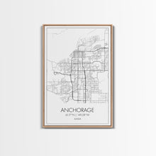 Load image into Gallery viewer, Anchorage Street Map, Alaska Map, City Map Wall Décor, Adventure Wall Art, Minimalist, Modern Art, Wall Art, Canvas Print, Canvas Wall Art