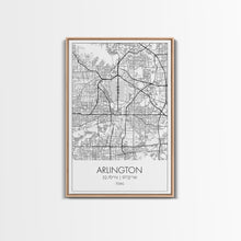 Cargar imagen en el visor de la galería, Arlington Street Map, Texas Map, City Art, Travel Map, Home Office Art, Family Gift, Modern Art, Wall Art, Canvas Print, Canvas Wall Art