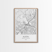Carregar imagem no visualizador da galeria, Austin Street Map, Texas Map, City Map Art, Office Wall Art, Travel Décor, Minimalist Art, Wall Art, Canvas Print, Canvas Wall Art