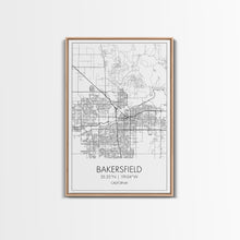 Load image into Gallery viewer, Bakersfield Street Map, California Map, City Wall Art, Home Wall Décor, Wife Gift, Minimalist Art, Wall Art, Canvas Print, Canvas Wall Art