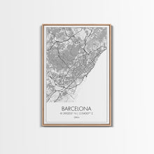 Load image into Gallery viewer, Barcelona Street Map, Spain Map, City Wall Art, Europe Travel Art, Anniversary Gift, Modern Art, Wall Art, Canvas Print, Canvas Wall Art