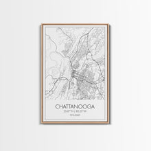 Cargar imagen en el visor de la galería, Chattanooga Street Map, Tennessee Map, City Map Art, Modern Art, Wall Art, Canvas Print, Canvas Wall Art, Office Wall Art, Travelling Gifts