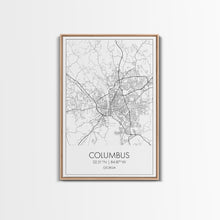 Cargar imagen en el visor de la galería, Columbus Street Map, Georgia Map, City Map Art, Minimalist Art, Wall Art, Canvas Print, Canvas Wall Art, City Wall Art, Travel Wall Print