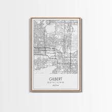 Carregar imagem no visualizador da galeria, Gilbert Street Map, Arizona Map, City Map Art, Minimalist Art, Wall Art, Canvas Print, Black And White Map, Man Cave Art, Travel Wall Art