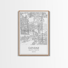 Carregar imagem no visualizador da galeria, Glendale Street Map, Arizona Map, City Map Art, Minimalist Art, Wall Art, Canvas Print, Black And White Map, Above Bed Art, Wanderlust Gift
