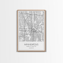 Load image into Gallery viewer, Minneapolis Street Map, Minnesota Map, City Map Art, Modern Art, Wall Art, Canvas Print, Travel Print, Master Bedroom Art, Graduation Gift