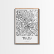 Load image into Gallery viewer, Pittsburgh Street Map, Pennsylvania Map, City Map Art, Minimalist Art, Wall Art, Canvas Print, Boys Room Wall Art, Aviation Gift, Travel Art