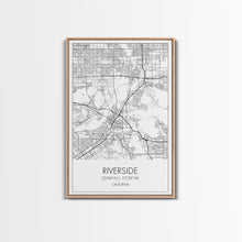 Load image into Gallery viewer, Riverside Street Map, California Map, City Map Art, Minimalist Art, Wall Art, Canvas Print, Unique Wall Décor, Boyfriend Gift, Travel Art