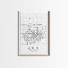 Load image into Gallery viewer, Sioux Falls Street Map, South Dakota Map, City Map Print, Minimalist Art, Wall Art, Canvas Print, Dorm Room Décor, Gifts For Her