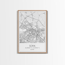 Cargar imagen en el visor de la galería, Sofia Street Map, Bulgaria Map, City Map Print, Minimalist Art, Wall Art, Canvas Print, Home Office Wall Art, Friend Gift, Travel Print